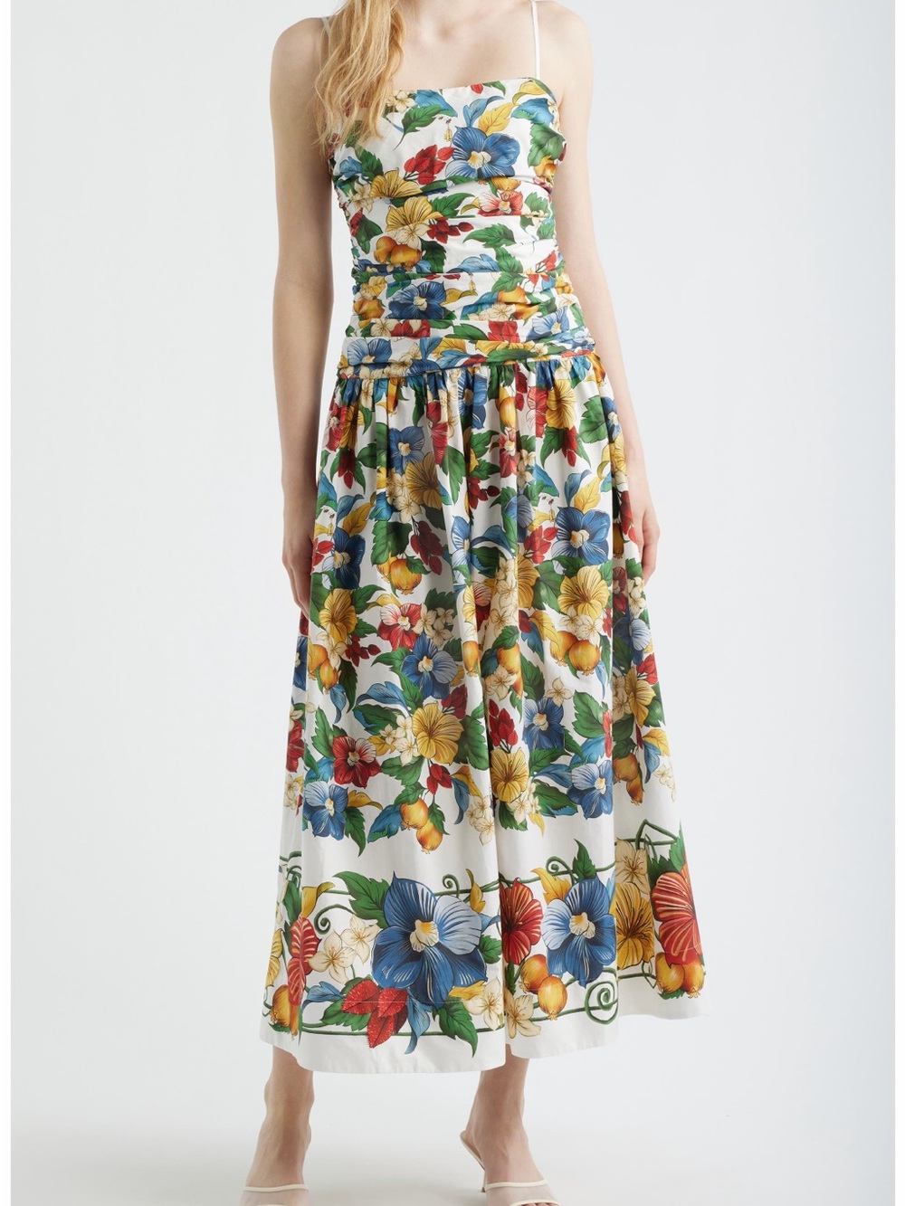 NWT FARM RIO Tropi Ruched Maxi Sundress